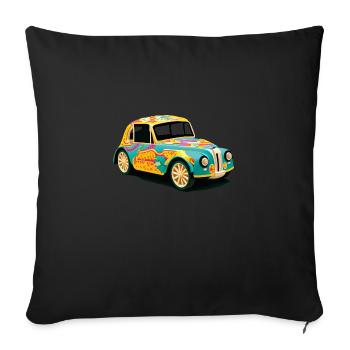 Old Abstract Car - Sofa pillowcase 17,3'' x 17,3'' (45 x 45 cm) - black - Front