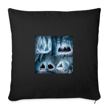Grotte de glace - Housse de coussin décorative 45 x 45 cm - noir - Devant