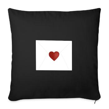 love letter - Sofa pillowcase 17,3'' x 17,3'' (45 x 45 cm) - black - Front