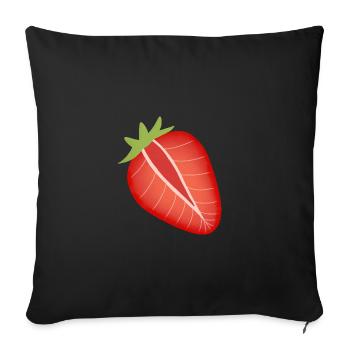 demi-fraise - Housse de coussin décorative 45 x 45 cm - noir - Devant