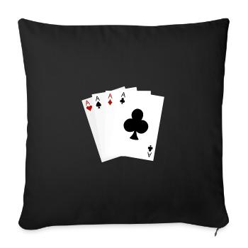 Cartes à jouer As - Housse de coussin décorative 45 x 45 cm - noir - Devant