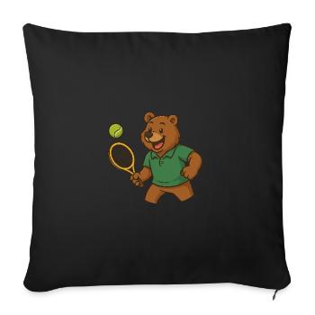 Ours de tennis - Housse de coussin décorative 45 x 45 cm - noir - Devant