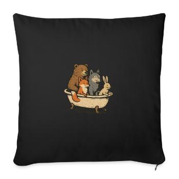 Animaux en tournée - Housse de coussin décorative 45 x 45 cm - noir - Devant