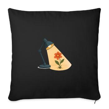 Rising Flower - Sofa pillowcase 17,3'' x 17,3'' (45 x 45 cm) - black - Front