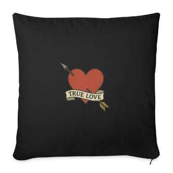 True Love - Wahre Liebe - Sofa pillowcase 17,3'' x 17,3'' (45 x 45 cm) - black - Front