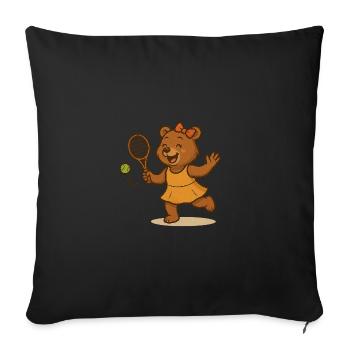 Tennis Bear - Sofa pillowcase 17,3'' x 17,3'' (45 x 45 cm) - black - Front