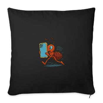 Fourmi mobile - Housse de coussin décorative 45 x 45 cm - noir - Devant