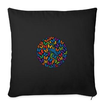 World full of butterflies - Sofa pillowcase 17,3'' x 17,3'' (45 x 45 cm) - black - Front