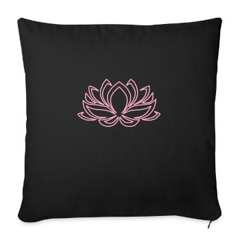 Fleur de lotus - Housse de coussin décorative 45 x 45 cm - noir - Devant