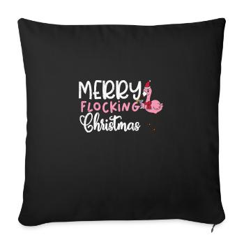 Merry Flocking Christmas, Funny Christmas in July - Sofa pillowcase 17,3'' x 17,3'' (45 x 45 cm) - black - Front