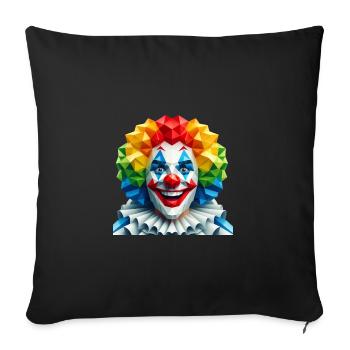 Déguisement de Clown Effrayant Polygone - Housse de coussin décorative 45 x 45 cm - noir - Devant