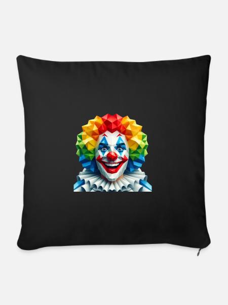 Creepy Clown Polygon Kostüm - Sofakissenbezug 45 x 45 cm - Schwarz