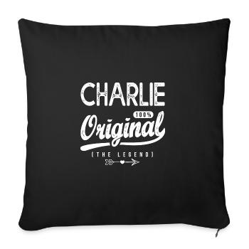 Charlie original personalized shirt first name charlie - Sofa pillowcase 17,3'' x 17,3'' (45 x 45 cm) - black - Front