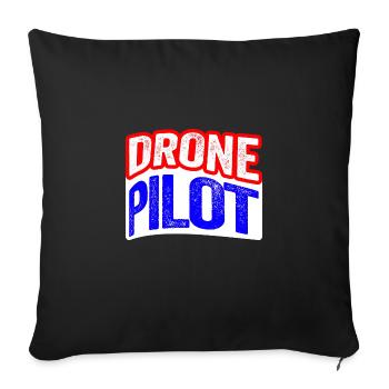 Drohnen Pilot - Vintage Warp Design Geschenk - Sofakissenbezug 45 x 45 cm - Schwarz - Vorne