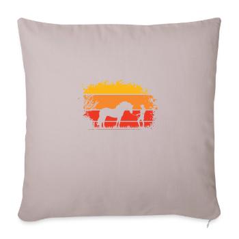 Woman with horse - Sofa pillowcase 17,3'' x 17,3'' (45 x 45 cm) - light taupe - Front