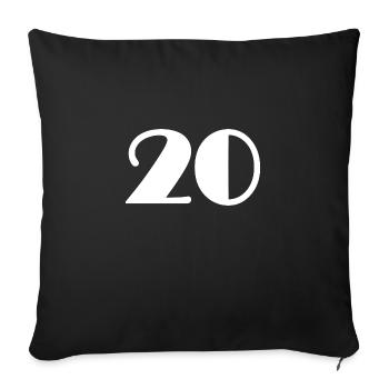 20,20 ANS,20e ANNIVERSAIRE,ANNIVERSAIRE 20 ANS,20 - Housse de coussin décorative 45 x 45 cm - noir - Devant