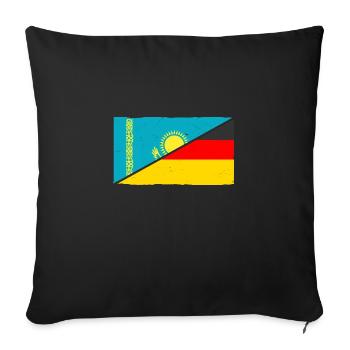 Kasachen Deutschland Kasachstan - Sofakissenbezug 45 x 45 cm - Schwarz - Vorne