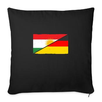 Kurdes Allemagne Kurdistan - Housse de coussin décorative 45 x 45 cm - noir - Devant