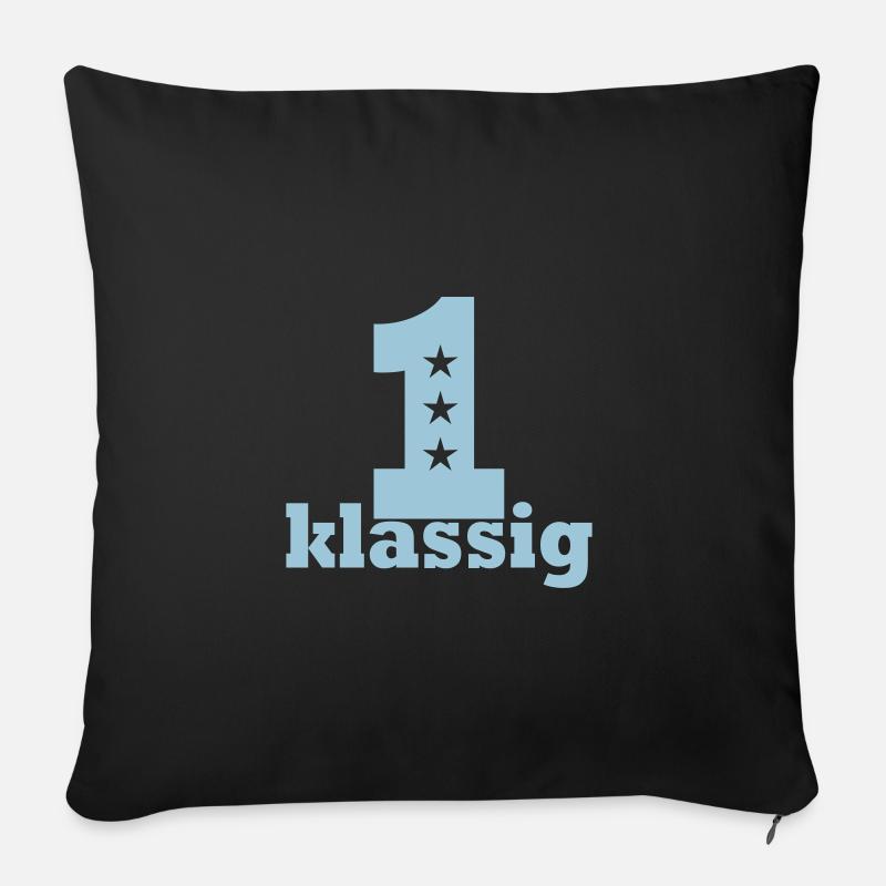 Erstklassig Schulanfang - Sofakissenbezug 45 x 45 cm - Schwarz