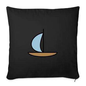 Voilier - Housse de coussin décorative 45 x 45 cm - noir - Devant
