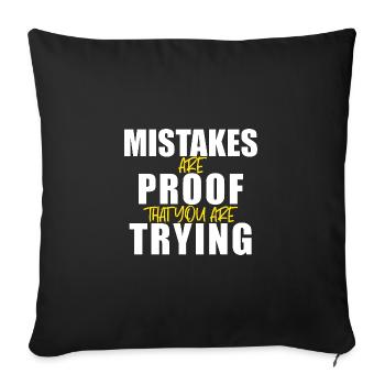Les erreurs sont la preuve que vous essayez -motivation - Housse de coussin décorative 45 x 45 cm - noir - Devant