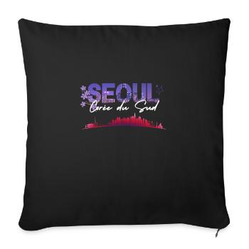 Ville de Seoul - Sofa pillowcase 17,3'' x 17,3'' (45 x 45 cm) - black - Front