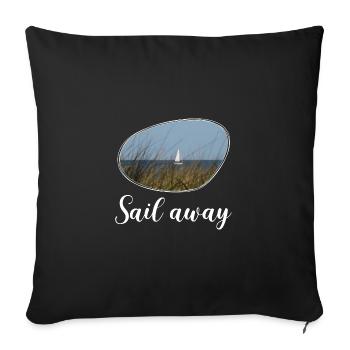 Sail away - Housse de coussin décorative 45 x 45 cm - noir - Devant