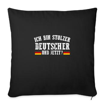 German German Germany - Sofa pillowcase 17,3'' x 17,3'' (45 x 45 cm) - black - Front