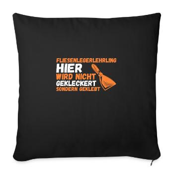 Tile Laying Training Apprentice Auzbi Tile Laying - Sofa pillowcase 17,3'' x 17,3'' (45 x 45 cm) - black - Front