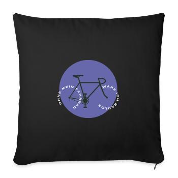 Without my bike - Sofa pillowcase 17,3'' x 17,3'' (45 x 45 cm) - black - Front