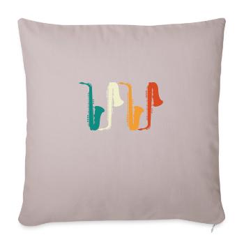 saxophone rétro vintage joueur de saxophone - Housse de coussin décorative 45 x 45 cm - taupe clair - Devant