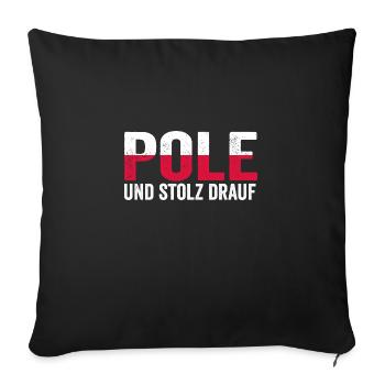 Polonais Pologne - Housse de coussin décorative 45 x 45 cm - noir - Devant