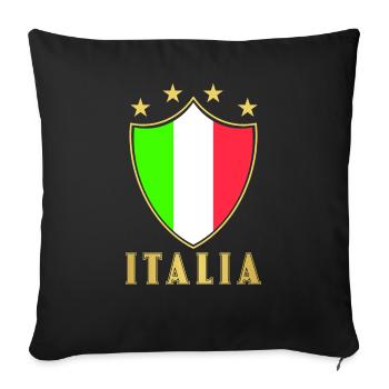 Italia Football - Sofa pillowcase 17,3'' x 17,3'' (45 x 45 cm) - black - Front