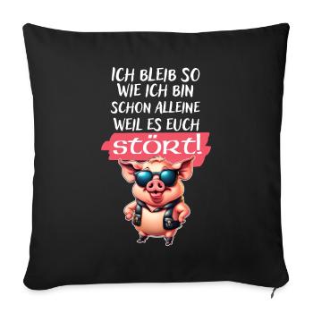 Je reste comme je dis une déclaration drôle - Housse de coussin décorative 45 x 45 cm - noir - Devant