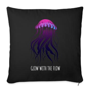 Brille avec le courant, Méduse avec des tentacules, Dire - Housse de coussin décorative 45 x 45 cm - noir - Devant