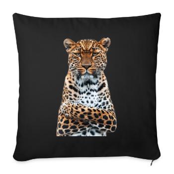 Leopard - Sofa pillowcase 17,3'' x 17,3'' (45 x 45 cm) - black - Front