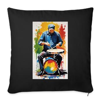 Percussion - Sofa pillowcase 17,3'' x 17,3'' (45 x 45 cm) - black - Front