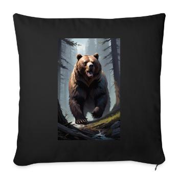 Bear | Brown Bear | Grizzly Bear | Animals - Sofa pillowcase 17,3'' x 17,3'' (45 x 45 cm) - black - Front