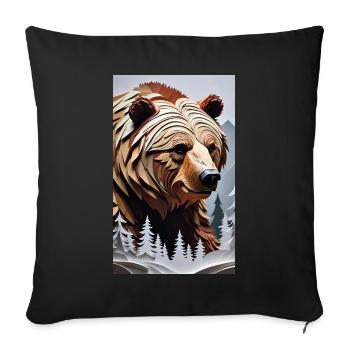 Bear | Brown Bear | Grizzly Bear | Animals - Sofa pillowcase 17,3'' x 17,3'' (45 x 45 cm) - black - Front