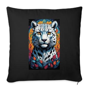 Léopard des neiges | Léopard | Prédateur - Housse de coussin décorative 45 x 45 cm - noir - Devant
