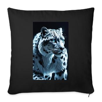 Léopard des neiges | Léopard | Prédateur - Housse de coussin décorative 45 x 45 cm - noir - Devant