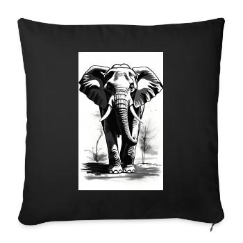 Elefant | Wildtier | Afrika | Kindermotive - Sofakissenbezug 45 x 45 cm - Schwarz - Vorne