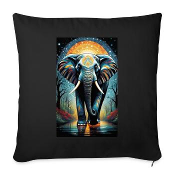 Elefant | Wildtier | Afrika | Kindermotive - Sofakissenbezug 45 x 45 cm - Schwarz - Vorne