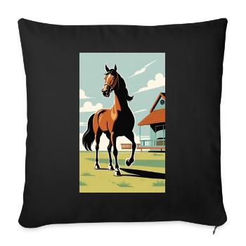 Horse | Horse Riding | Animal | Mount | Colorful - Sofa pillowcase 17,3'' x 17,3'' (45 x 45 cm) - black - Front
