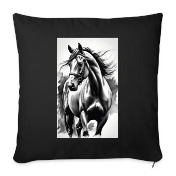Horse | Horse Riding | Animal | Mount | Colorful - Sofa pillowcase 17,3'' x 17,3'' (45 x 45 cm) - black - Front