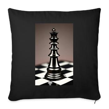 Schach | Schachfigur | Schachspieler - Sofakissenbezug 45 x 45 cm - Schwarz - Vorne