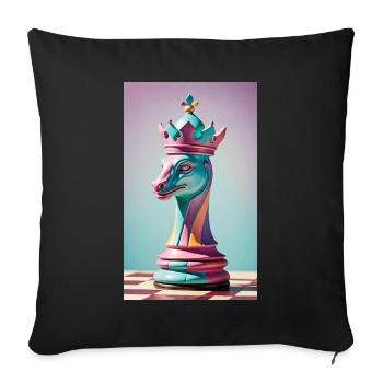 Schach | Schachfigur | Schachspieler - Sofakissenbezug 45 x 45 cm - Schwarz - Vorne