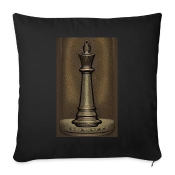 Schach | Schachfigur | Schachspieler - Sofakissenbezug 45 x 45 cm - Schwarz - Vorne