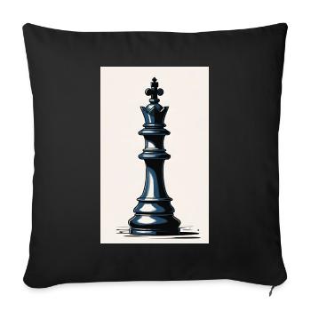 Schach | Schachfigur | Schachspieler - Sofakissenbezug 45 x 45 cm - Schwarz - Vorne