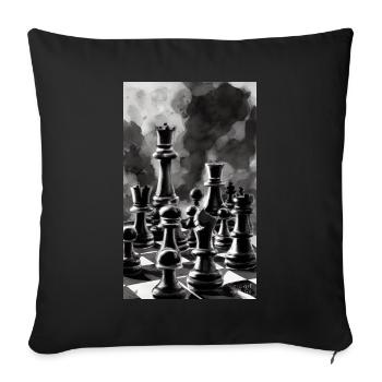 Schach | Schachfigur | Schachspieler - Sofakissenbezug 45 x 45 cm - Schwarz - Vorne